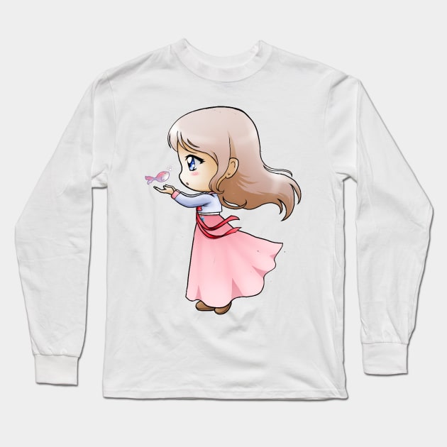 Chibi Hanbok Girl 2 Long Sleeve T-Shirt by Pearls-Pavilion